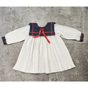 Vintage Nautical Themed Baby Girl Dress Made In England